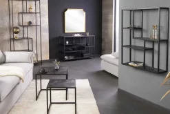 Modernes Bücherregal SLIM LINE 115cm graphit Metallgestell mit fünf Regalböden