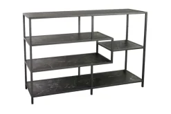 Modernes Bücherregal SLIM LINE 115cm graphit Metallgestell mit fünf Regalböden