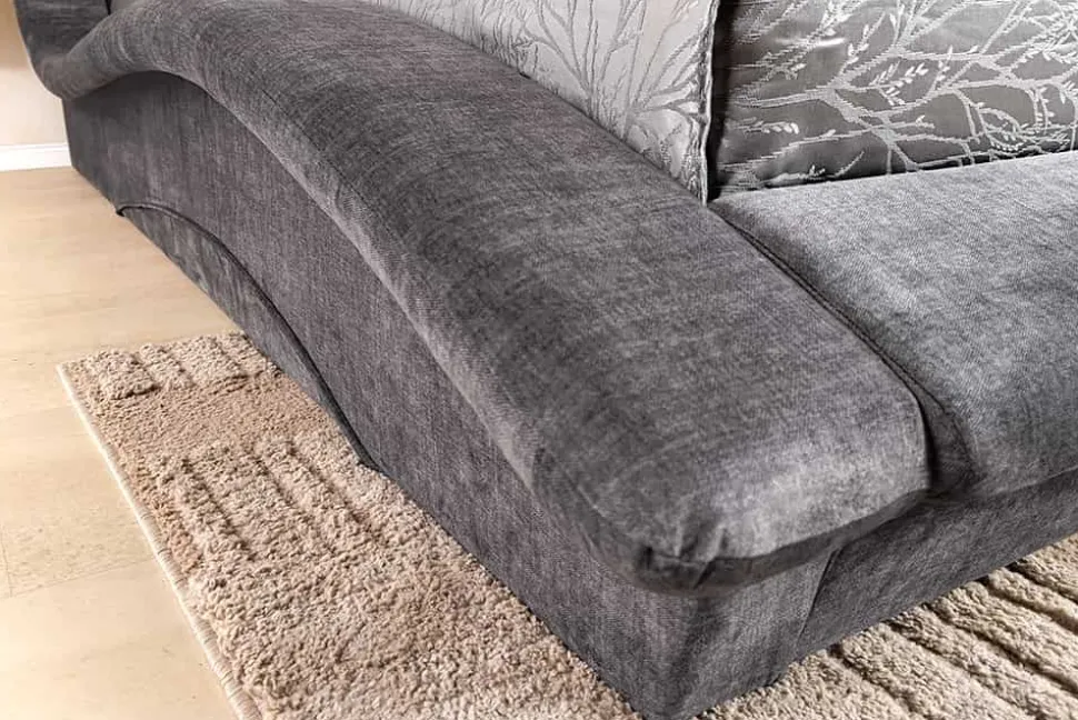 Modernes Bett SWING 180x200cm grau Vogue Velours Samt mit Stauraum und Lattenrost