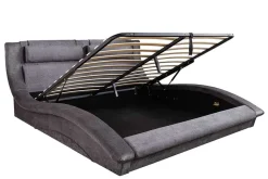 Modernes Bett SWING 180x200cm grau Vogue Velours Samt mit Stauraum und Lattenrost