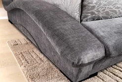 Modernes Bett SWING 180x200cm grau Vogue Velours Samt geschwungenes Doppelbett