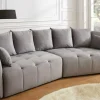 Modernes Big Sofa ROYAL 295cm grau Velours-Strickstoff Federkern XXL-Couch