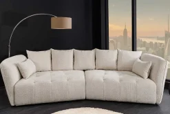 Modernes Big Sofa ROYAL 295cm champagner beige Bouclé Federkern XXL-Couch
