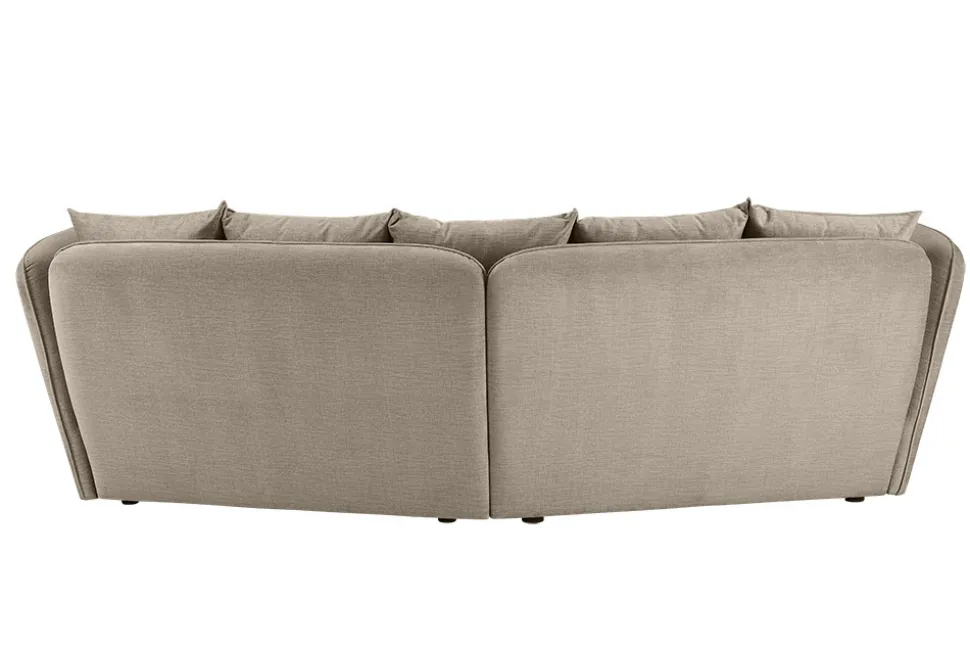Modernes Big Sofa ROYAL 295cm greige Velours-Strickstoff Federkern XXL-Couch