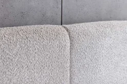 Modernes Boxbett ART DECO 160x200cm greige Bouclé mit Stauraum und Lattenrost