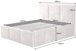 Modernes Boxbett ATELIER 180x200cm champagner beige Samt mit Lattenrost und Stauraum