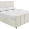 Modernes Boxbett PRESTIGE 160x200cm creme Bouclè mit Stauraum und Lattenrost
