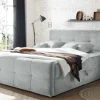 Modernes Boxspringbett TOULOUSE 160x200cm silbergrau inkl. Matratze Topper Stauraum