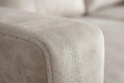 Modernes Ecksofa APARTMENT 205cm champagner beige Samt 3-Sitzer Bettfunktion Stauraum