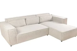 Modernes Ecksofa BOSSA NOVA 265cm beige Strukturstoff 3-Sitzer Couch L-Form