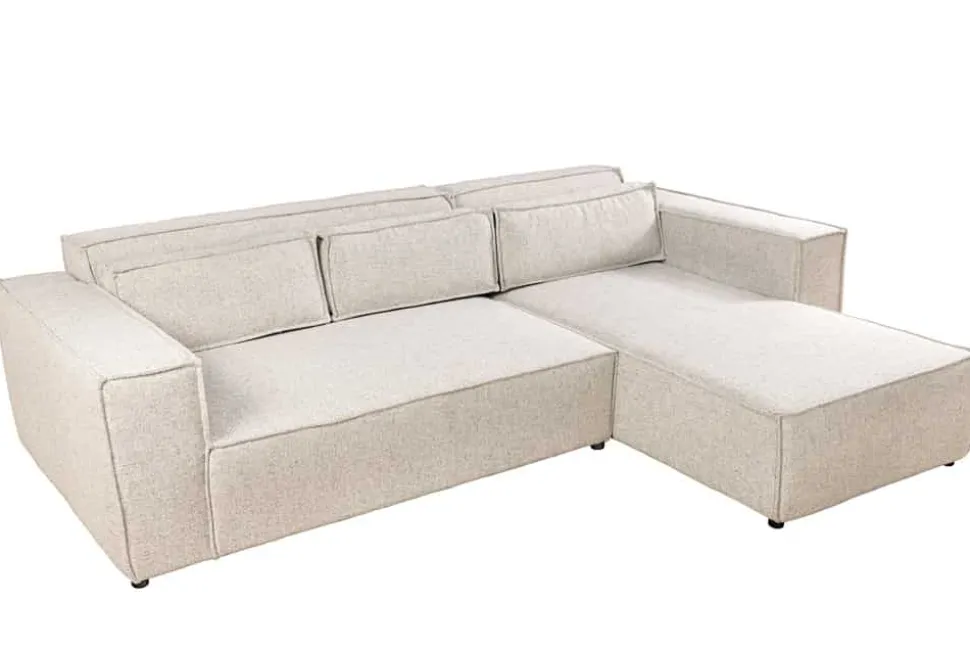 Modernes Ecksofa BOSSA NOVA 265cm beige Strukturstoff 3-Sitzer Couch L-Form
