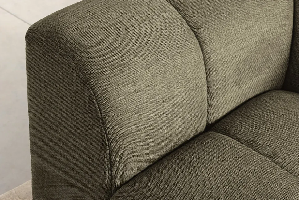 Modernes Ecksofa CITY 240cm grün Strukturstoff 3-Sitzer Couch inkl. Kissen