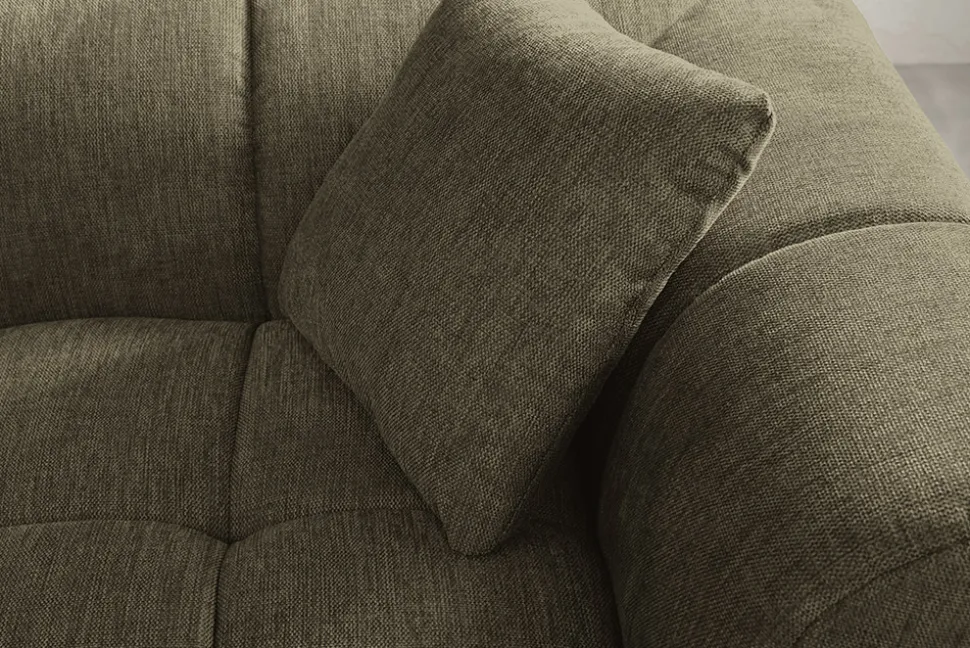 Modernes Ecksofa CITY 240cm grün Strukturstoff 3-Sitzer Couch inkl. Kissen