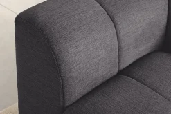 Modernes Ecksofa CITY 240cm grau Strukturstoff 3-Sitzer Couch inkl. Kissen