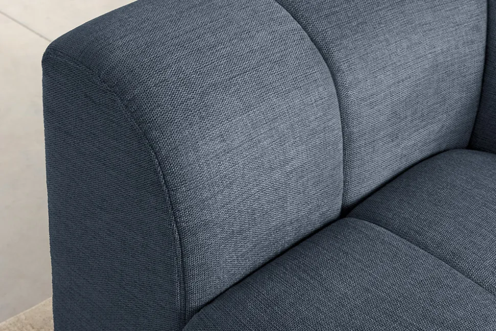 Modernes Ecksofa CITY 240cm blau Strukturstoff 3-Sitzer Couch inkl. Kissen