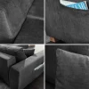 Modernes Ecksofa NORWAY 250cm grau Vogue Velours Samt Schlafsofa mit Stauraum