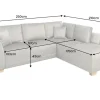 Modernes Ecksofa NORWAY 250cm taupe Vogue Velours Samt Schlafsofa mit Stauraum