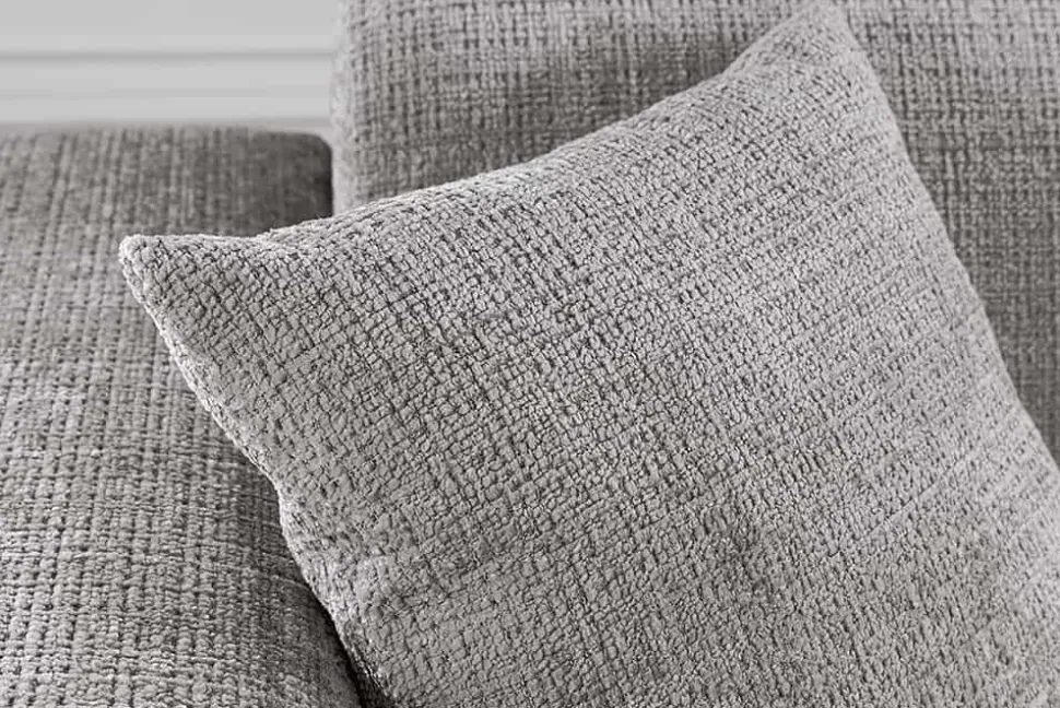 Modernes Ecksofa SIGNATUR 260cm grau Chenille Cremona beidseitig stellbar inkl. Kissen