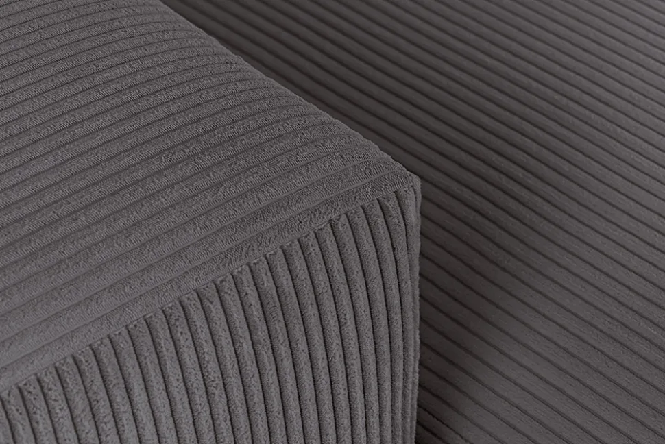 Modernes Ecksofa SIGNATUR 260cm anthrazit Cord beidseitig stellbar inkl. Kissen