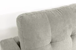 Modernes Ecksofa STOCKHOLM 220cm hellgrau Cordstoff Federkern 3-Sitzer-Sofa