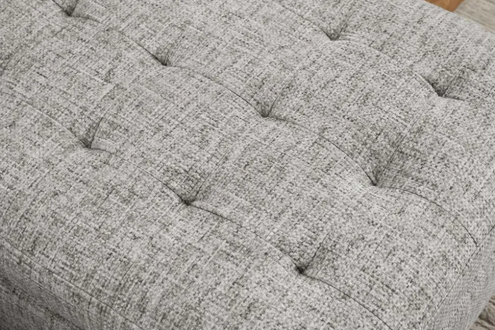 Modernes Ecksofa STOCKHOLM 220cm grau cozy Veloursstrickstoff Federkern 3-Sitzer-Sofa