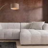 Modernes Ecksofa ZERO GRAVITY 240cm graphit beige Strukturstoff 3-Sitzer Couch