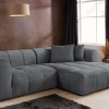 Modernes Ecksofa ZERO GRAVITY 240cm dunkelgrau Cord 3-Sitzer Couch L-Form