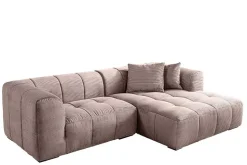 Modernes Ecksofa ZERO GRAVITY 240cm greige Cord 3-Sitzer Couch L-Form