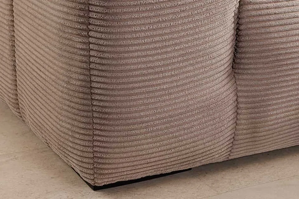 Modernes Ecksofa ZERO GRAVITY 240cm greige Cord 3-Sitzer Couch L-Form