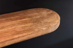 Modernes 2er Set Wandregal PURE NATURE 60cm gold Mangoholz massiv Metall handmade