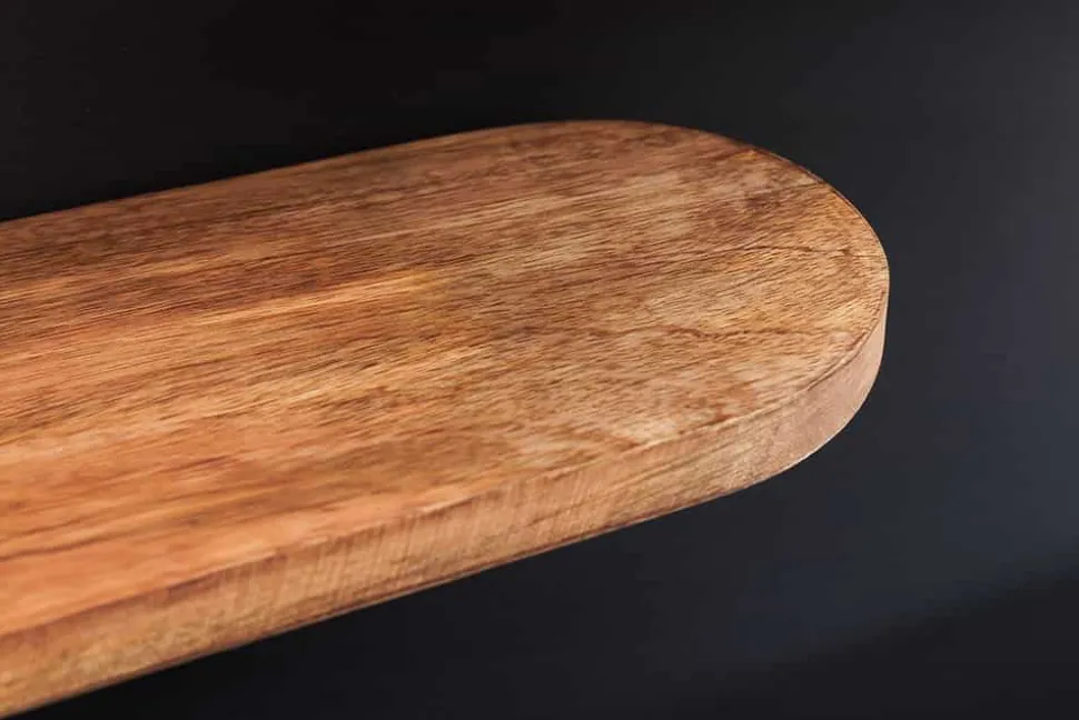 Modernes 2er Set Wandregal PURE NATURE 60cm gold Mangoholz massiv Metall handmade