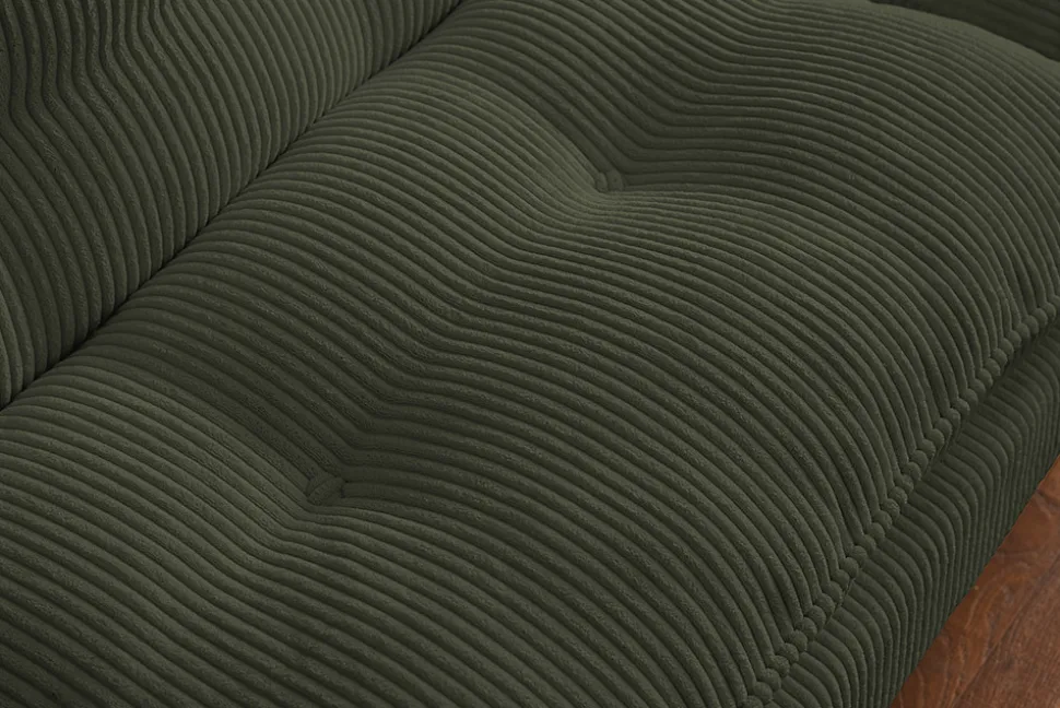 Modernes Schlafsofa COCOONING 190cm grün Cord 3-Sitzer Couch