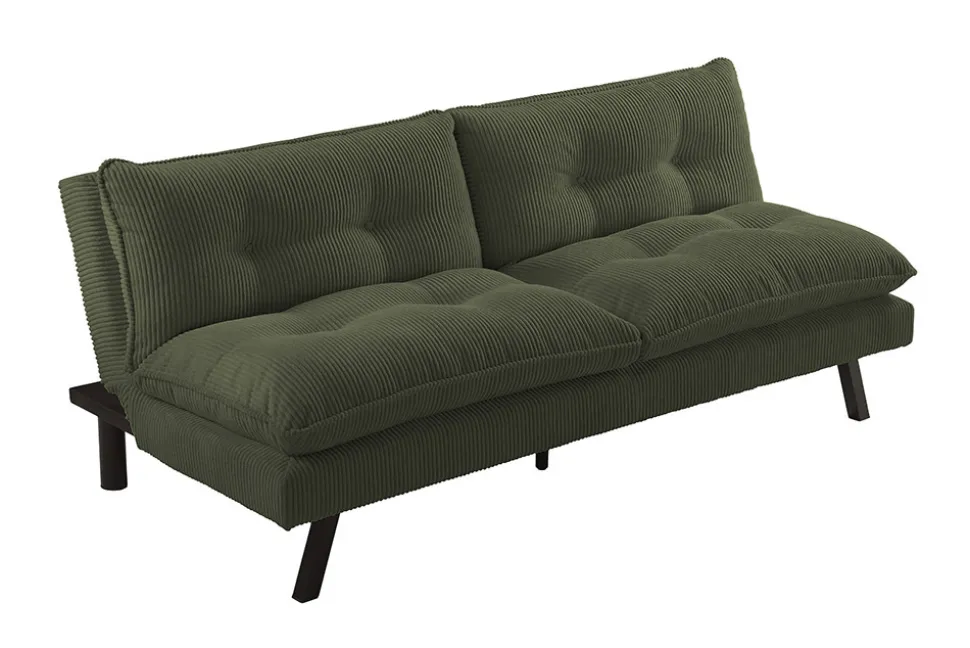 Modernes Schlafsofa COCOONING 190cm grün Cord 3-Sitzer Couch
