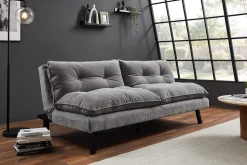 Modernes Schlafsofa COCOONING 190cm grau Chenillestoff 3-Sitzer Couch