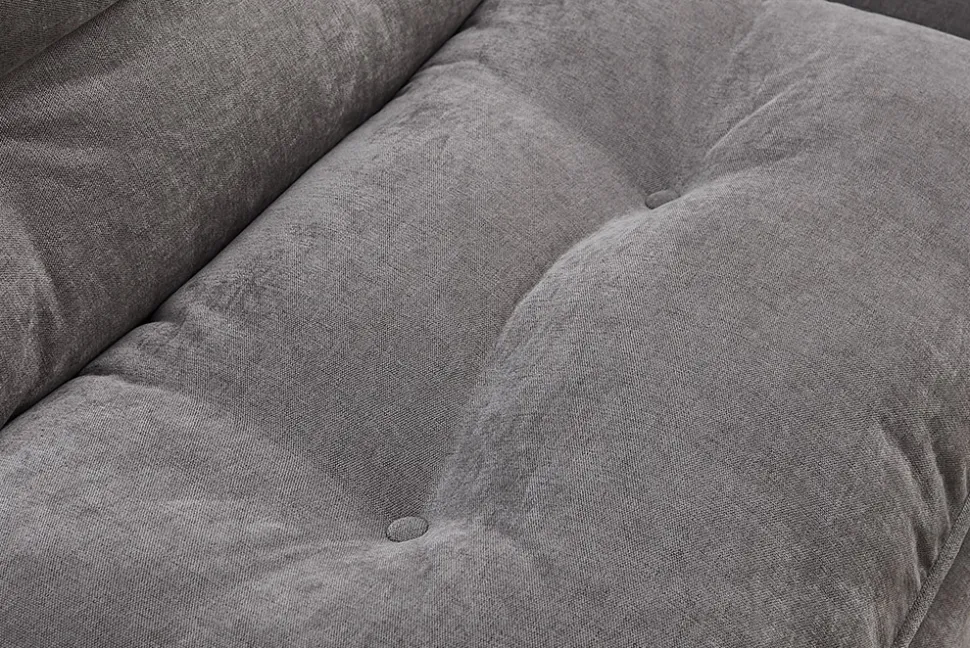 Modernes Schlafsofa COCOONING 190cm grau Chenillestoff 3-Sitzer Couch
