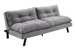 Modernes Schlafsofa COCOONING 190cm grau Chenillestoff 3-Sitzer Couch