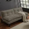 Modernes Schlafsofa COCOONING 190cm greige Cord 3-Sitzer Couch