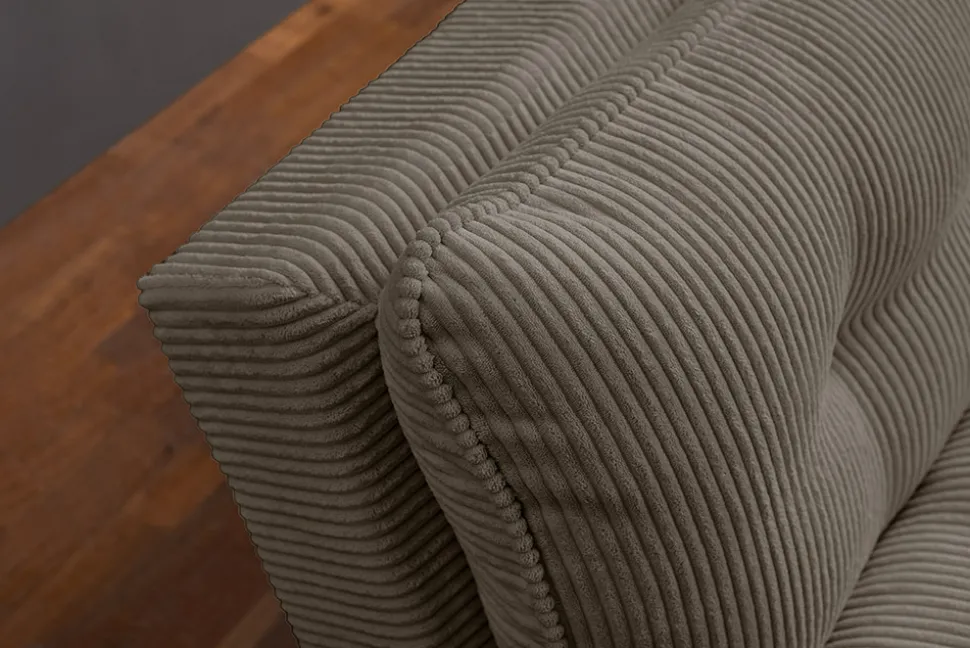 Modernes Schlafsofa COCOONING 190cm greige Cord 3-Sitzer Couch