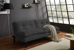 Modernes Schlafsofa COCOONING 190cm grau Cord 3-Sitzer Couch