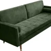 Modernes Schlafsofa COUTURE 200cm grün Microvelours 3-Sitzer Couch mit Schlaffunktion