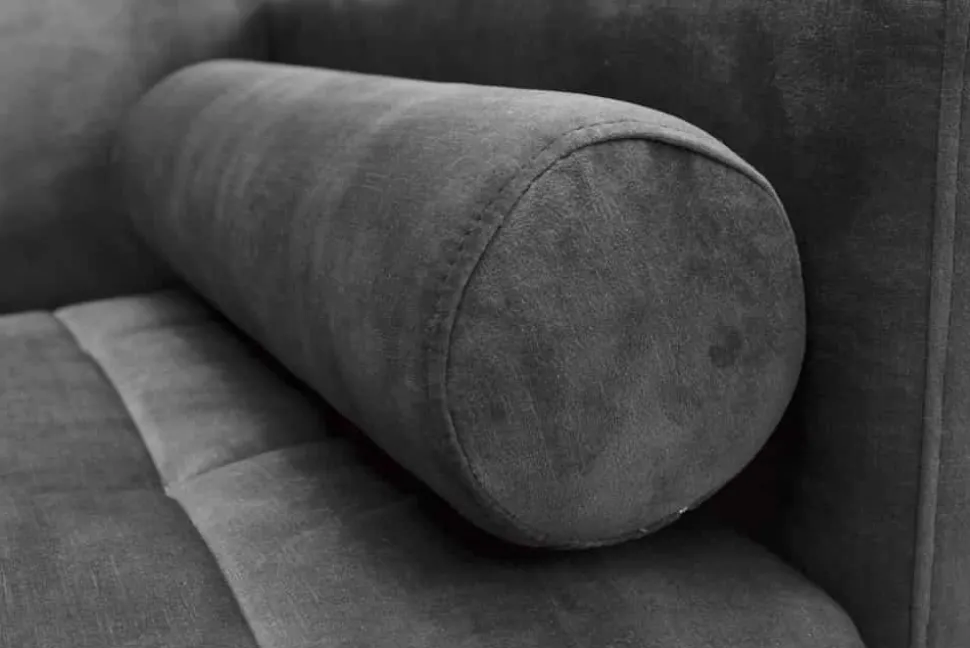 Modernes Schlafsofa COUTURE 200cm grau Microvelours 3-Sitzer Couch mit Schlaffunktion
