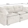Modernes Schlafsofa DIAMOND 235cm taupe Chenille Cremona mit Stauraum 3-Sitzer Couch