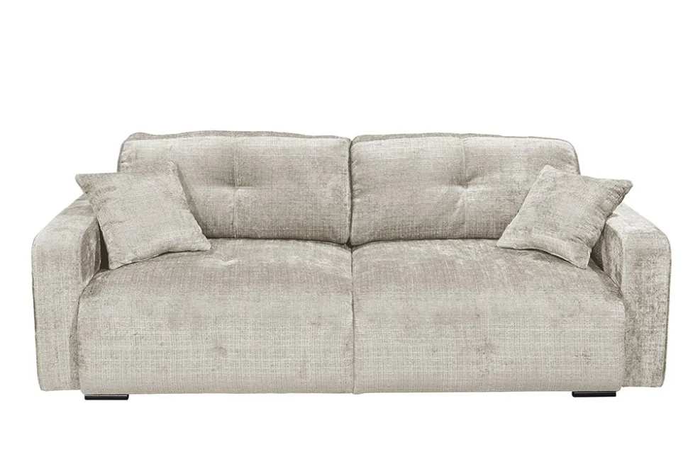 Modernes Schlafsofa DIAMOND 235cm taupe Chenille Cremona mit Stauraum 3-Sitzer Couch