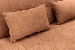 Modernes Schlafsofa ELYPSE 200cm rostbraun Chenillestoff 3-Sitzer Couch inkl. Kissen