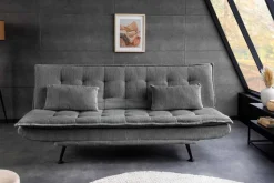 Modernes Schlafsofa JAZZ 190cm grau Cord 3-Sitzer Couch
