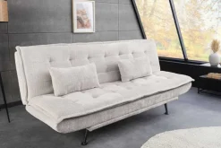 Modernes Schlafsofa JAZZ 190cm champagner beige Chenille 3-Sitzer Couch