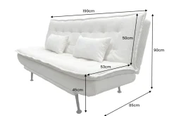 Modernes Schlafsofa JAZZ 190cm beige Cord 3-Sitzer Couch