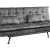Modernes Schlafsofa JAZZ 190cm grau Samt 3-Sitzer Couch