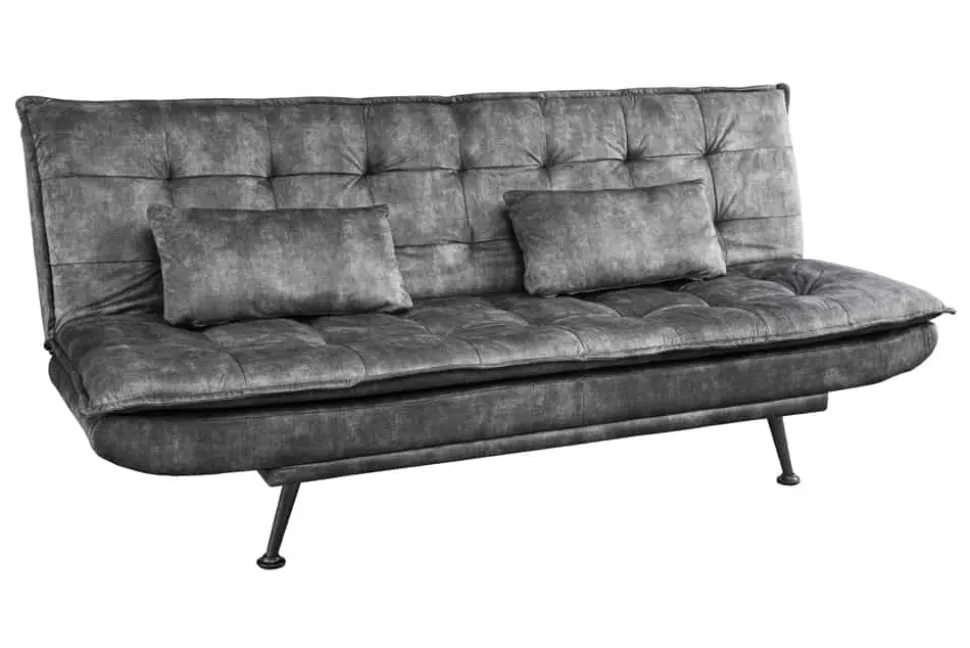 Modernes Schlafsofa JAZZ 190cm grau Samt 3-Sitzer Couch