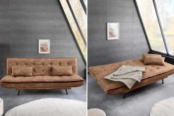 Modernes Schlafsofa JAZZ 190cm antik braun Microfaser 3-Sitzer Couch